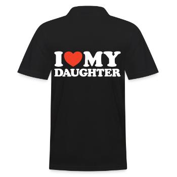 I love my daughter heart shirt - Men's Polo Shirt - black - Back - Kai (181cm)