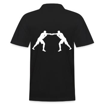 Licht und Stärke im Duell - Männer Poloshirt - Schwarz - Hinten - Kai (181cm)