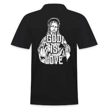 Dieu est amour Jésus Christ - Polo Homme - noir - Dos - Kai (181cm)