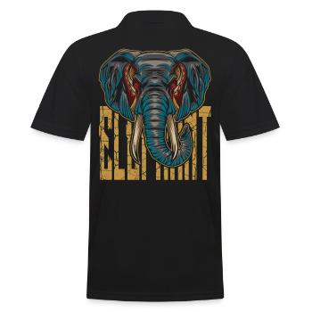 Elefant - Männer Poloshirt - Schwarz - Hinten - Kai (181cm)