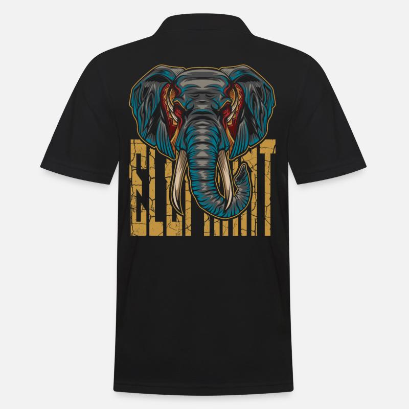 Elefant - Männer Poloshirt - Schwarz