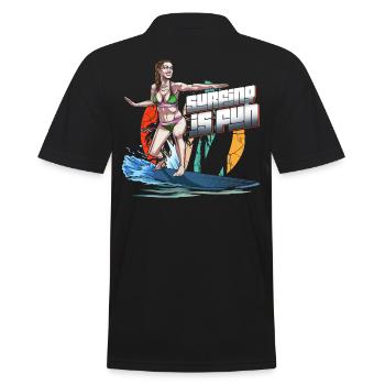 Surf est amusant Summer Beach - Polo Homme - noir - Dos - Kai (181cm)