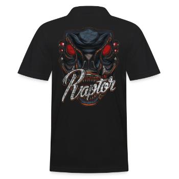Cyborg Raptor Dinosaur Scifi - Men's Polo Shirt - black - Back - Kai (181cm)
