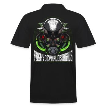 Roboter Dino - Männer Poloshirt - Schwarz - Hinten - Kai (181cm)