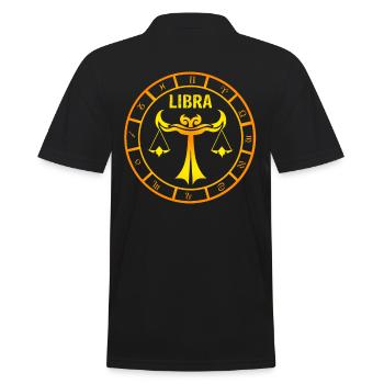 Zodiac Libra - Men's Polo Shirt - black - Back - Kai (181cm)