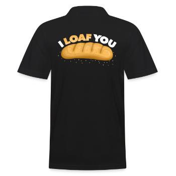 I Loaf You I Brotlaib Laib Lustige Sprüche - Männer Poloshirt - Schwarz - Hinten - Kai (181cm)