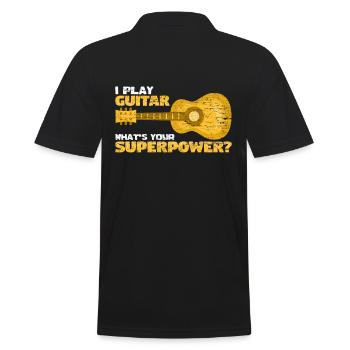 Gitarre - Männer Poloshirt - Schwarz - Hinten - Kai (181cm)