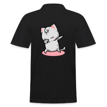 Chat Kawaii Dab - Polo Homme - noir - Dos - Kai (181cm)