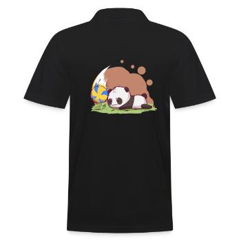 Volleyball Panda Panda Volleyball Ball Sports - Men's Polo Shirt - black - Back - Kai (181cm)