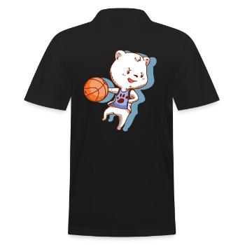 Basketball polar bear polar bear basketball player - Men's Polo Shirt - black - Back - Kai (181cm)