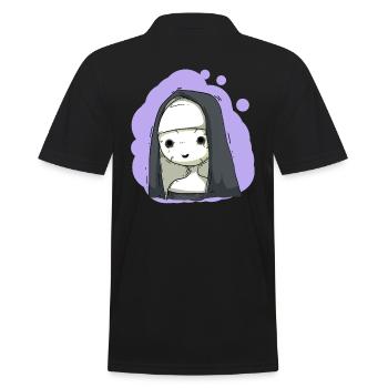 Horror Nonne - Männer Poloshirt - Schwarz - Hinten - Kai (181cm)