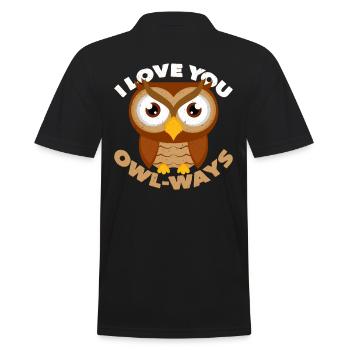 I Love You Owl-ways Eule Liebe Wortspiel Geschenk - Männer Poloshirt - Schwarz - Hinten - Kai (181cm)