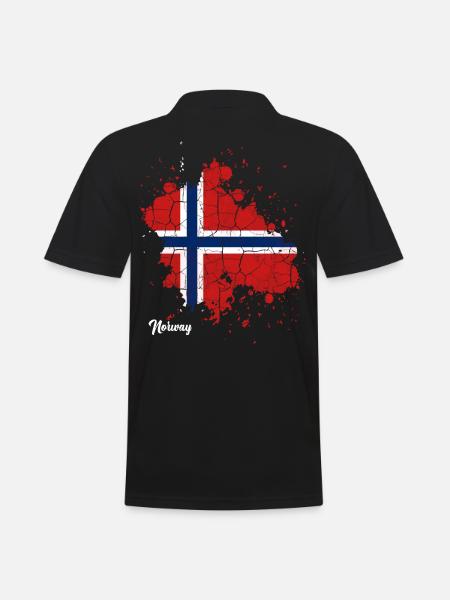 Norwegen - Männer Poloshirt - Schwarz