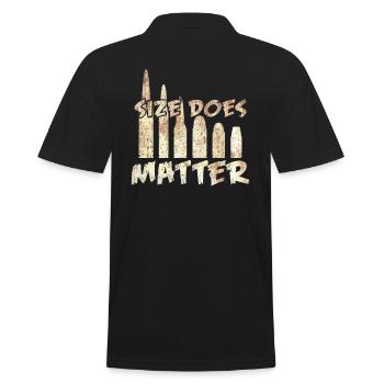 Sizes Does Matter | Munition Soldat Waffe Geschenk - Männer Poloshirt - Schwarz - Hinten - Kai (181cm)
