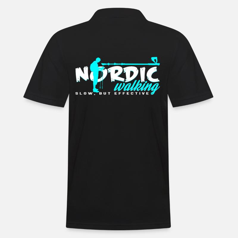 Nordic Walking - Männer Poloshirt - Schwarz