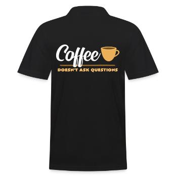 Kaffee - Männer Poloshirt - Schwarz - Hinten - Kai (181cm)