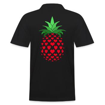 Ananas - Männer Poloshirt - Schwarz - Hinten - Kai (181cm)