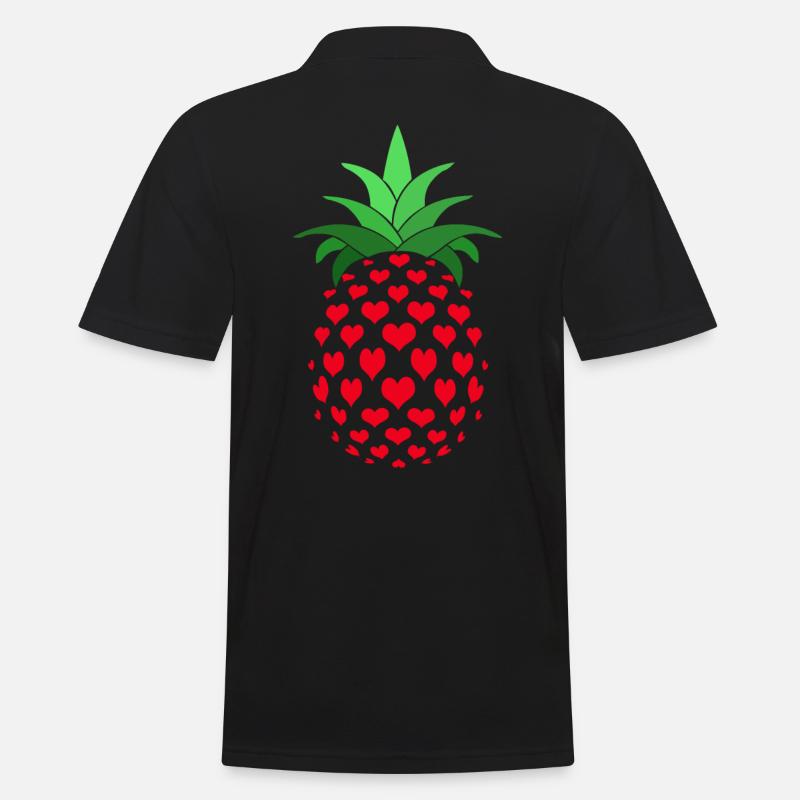 Ananas - Männer Poloshirt - Schwarz