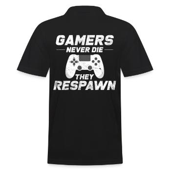 Gaming Lustige Sprüche Esport Controller Geschenk - Männer Poloshirt - Schwarz - Hinten - Kai (181cm)