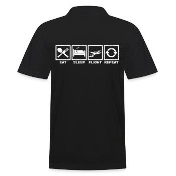 plane - Men's Polo Shirt - black - Back - Kai (181cm)