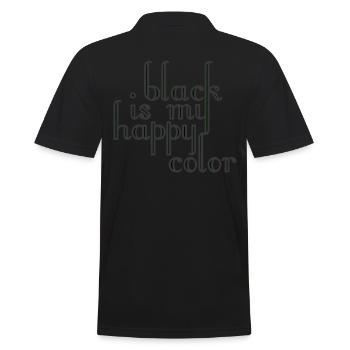 black is my happy color schwarz lieblingsfarbe - Männer Poloshirt - Schwarz - Hinten - Kai (181cm)