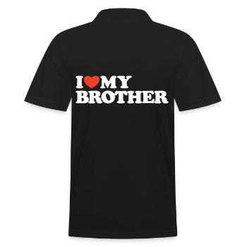 J’aime mon frère T-shirt cœur - Polo Homme - noir - Dos - Kai (181cm)