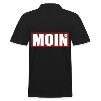 MOIN - Norddeutsch - Männer Poloshirt - Schwarz - Hinten - Kai (181cm)