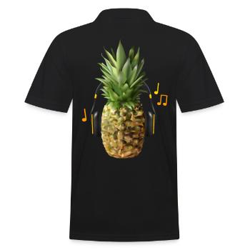 L’ananas écoute de la musique forte - Polo Homme - noir - Dos - Kai (181cm)