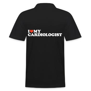 I love my Cardiologist Heart Shirt - Men's Polo Shirt - black - Back - Kai (181cm)