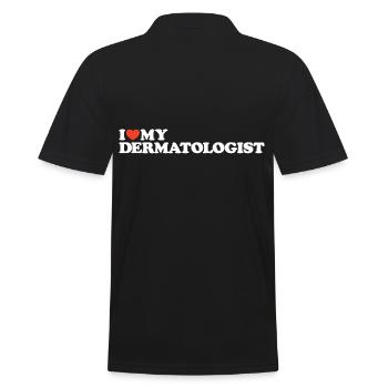 I love my Dermatologist Herz Shirt - Männer Poloshirt - Schwarz - Hinten - Kai (181cm)
