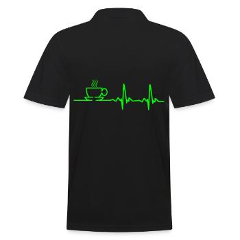 Kaffee Liebhaber - Heartbeat - Männer Poloshirt - Schwarz - Hinten - Kai (181cm)