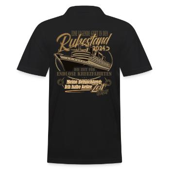 Legende, Rente, Ruhestand, Kreuzfahrt, Geschenk - Männer Poloshirt - Schwarz - Hinten - Kai (181cm)