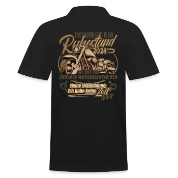 Legende, Rente, Ruhestand, Motorrad, Geschenk - Männer Poloshirt - Schwarz - Hinten - Kai (181cm)