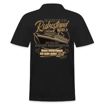 Legende, Rente, Ruhestand, Kreuzfahrt, 2025 - Männer Poloshirt - Schwarz - Hinten - Kai (181cm)
