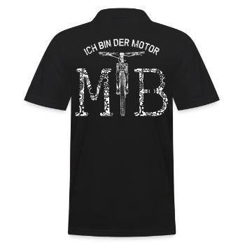 MTB - Mountainbiker - ICH BIN DER MOTOR - Männer Poloshirt - Schwarz - Hinten - Kai (181cm)