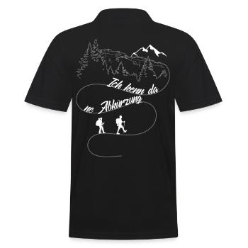 NE ABKÜRZUNG - lustiges Wandern - Männer Poloshirt - Schwarz - Hinten - Kai (181cm)