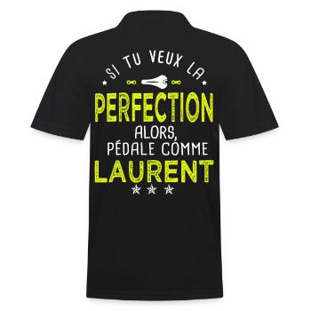 laurent si tu veux la perfection à vélo cycliste - Polo Homme - noir - Dos - Kai (181cm)