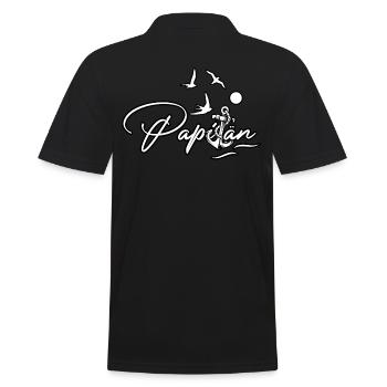 Papitän Papa Kapitän Geschenk Happy - Männer Poloshirt - Schwarz - Hinten - Kai (181cm)