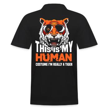 tiger - Men's Polo Shirt - black - Back - Kai (181cm)