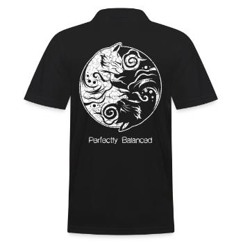 Yin yang - Männer Poloshirt - Schwarz - Hinten - Kai (181cm)