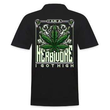 Herbivores de cannabis - Polo Homme - noir - Dos - Kai (181cm)