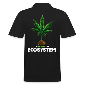 Cannabis Save the ecosystem gift idea - Men's Polo Shirt - black - Back - Kai (181cm)