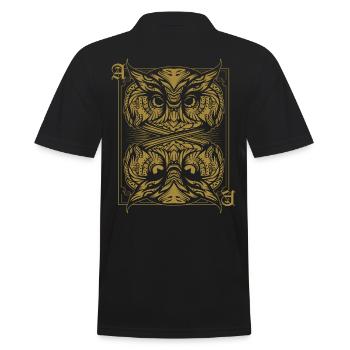 Cool owls playing card - Men's Polo Shirt - black - Back - Kai (181cm)