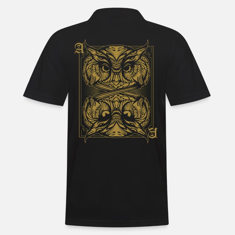 Cool Eulen Spielkarte - Männer Poloshirt - Schwarz