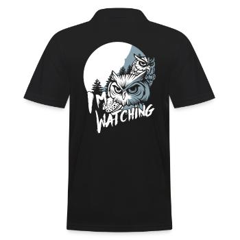 Watching Owls - Men's Polo Shirt - black - Back - Kai (181cm)