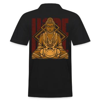 Buddha Meditation Buddhism Yoga Gift - Men's Polo Shirt - black - Back - Kai (181cm)