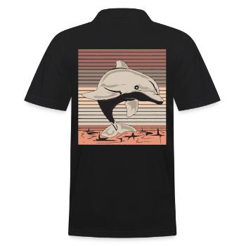 Delfin - Männer Poloshirt - Schwarz - Hinten - Kai (181cm)