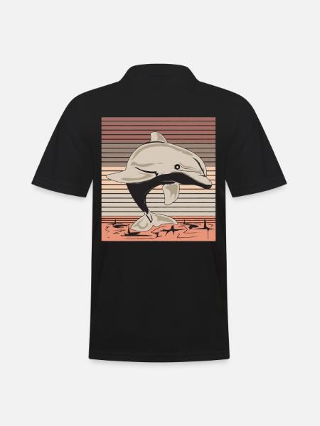 Delfin - Männer Poloshirt - Schwarz