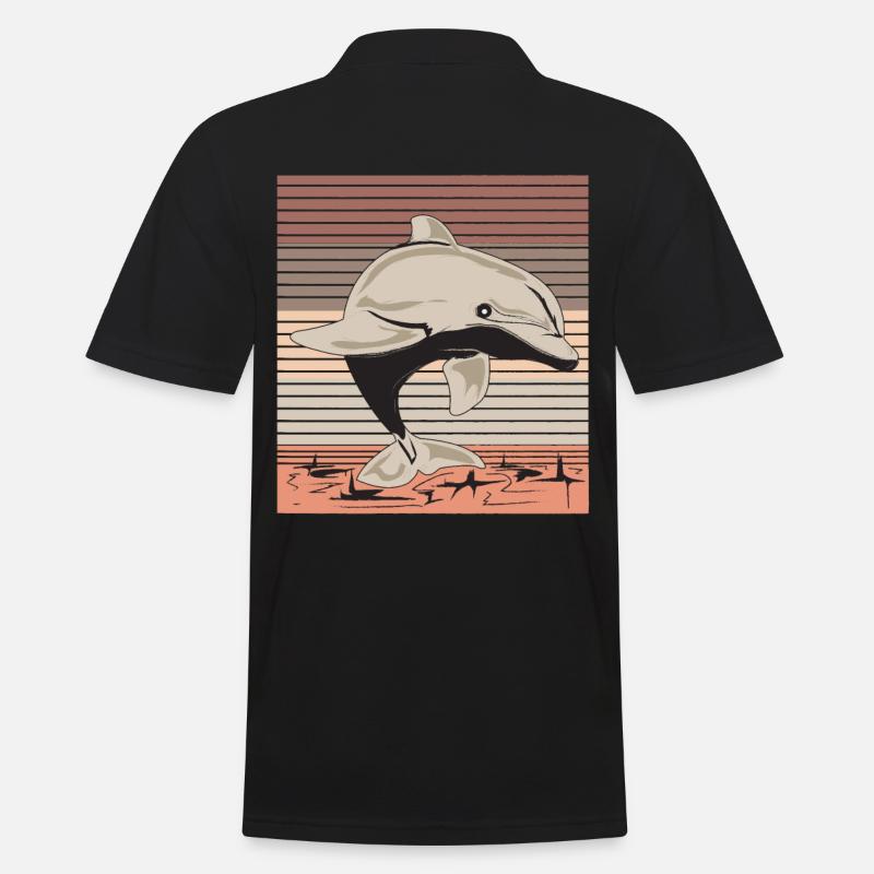 Delfin - Männer Poloshirt - Schwarz