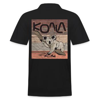 Retro koala - Men's Polo Shirt - black - Back - Kai (181cm)